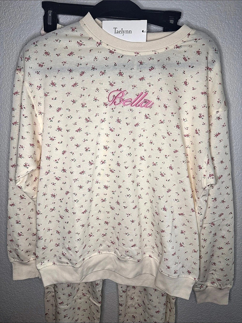 Taelynn Bella Floral Set in Cream & Pink NWT